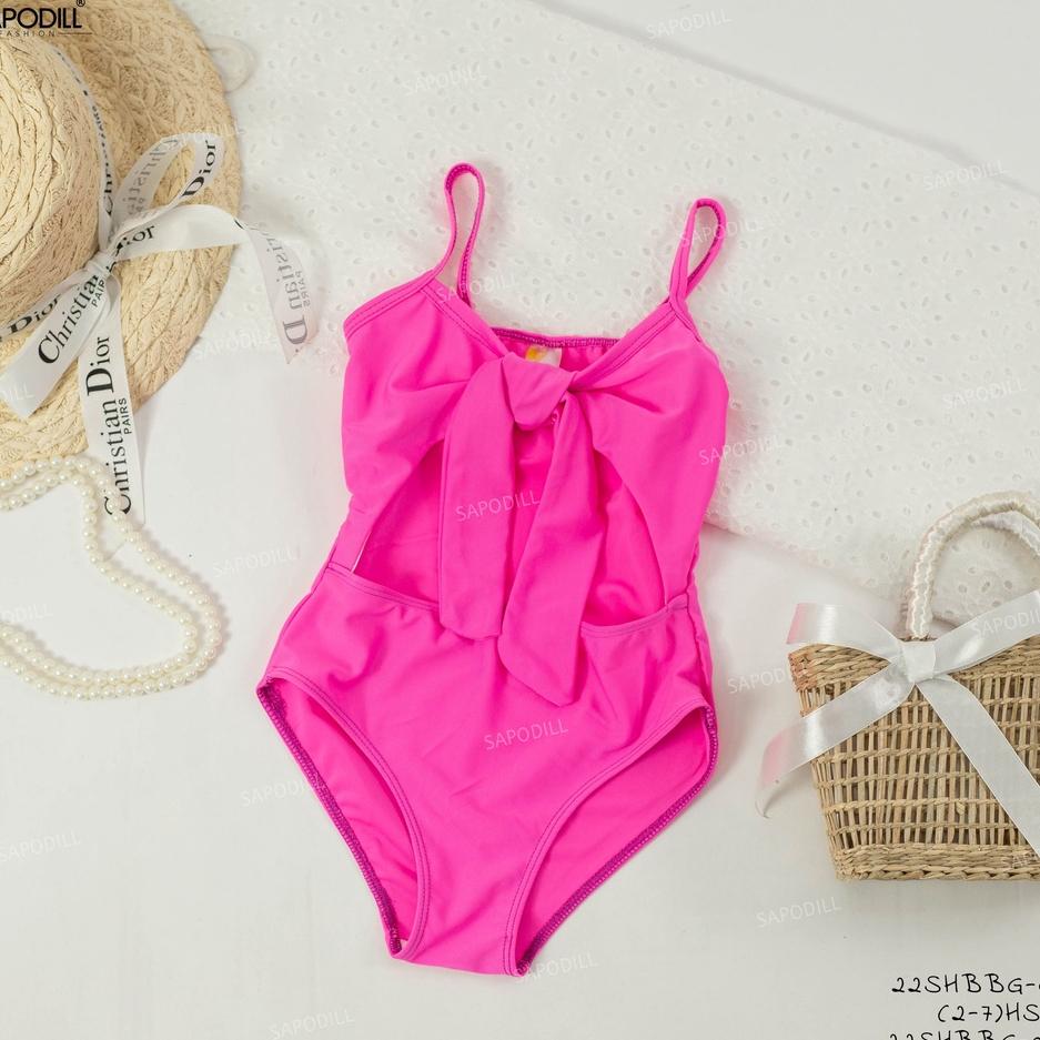 Bộ đồ bơi cho bé gái hai dây kiểu liền thân size 10-35kg vải nhập chống nắng cho bé
