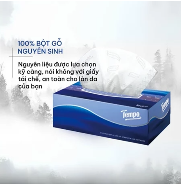 [MUA 5 KHĂN GIẤY HỘP TẶNG 1 KHĂN GIẤY HỘP] Khăn Giấy Hộp Rút Cao Cấp Tempo - 3 lớp bền dai, không kích ứng da - Thương hiệu Đức, Hương Gỗ táo Giao Bao Bì Tết