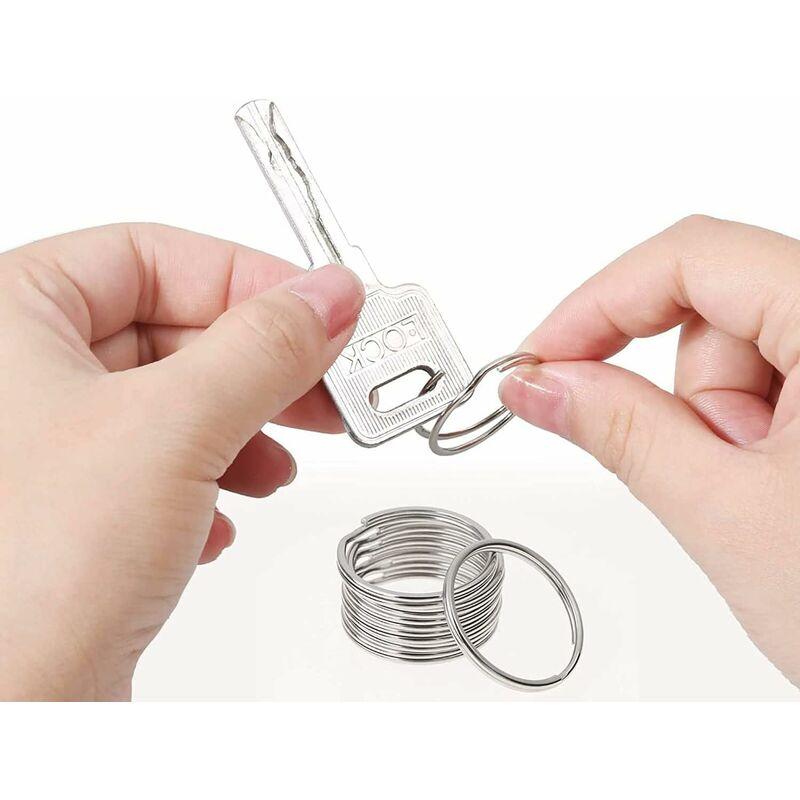 100 mảnh nhẫn Keychain, vòng khóa cửa, cửa chính với dây chuyền, đầu nối vòng đồ trang sức, vòng nhảy mở