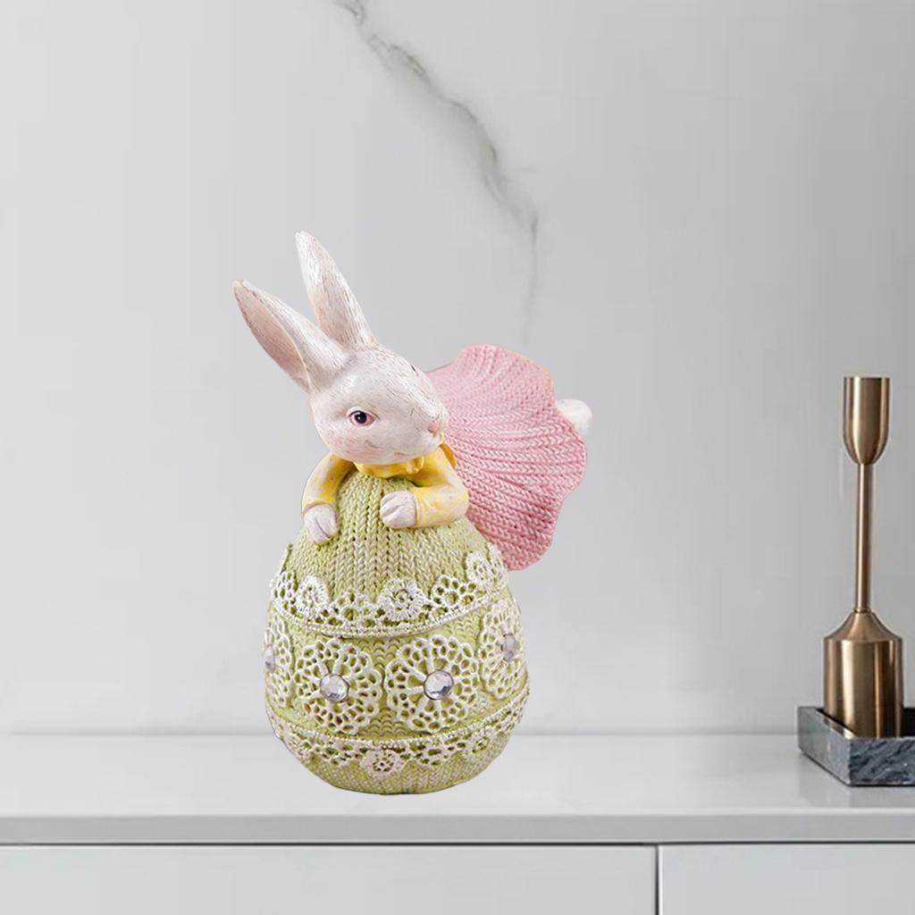 Bunny Rabbit Statue Resin Sculpture Figurine Home Decor Ornament