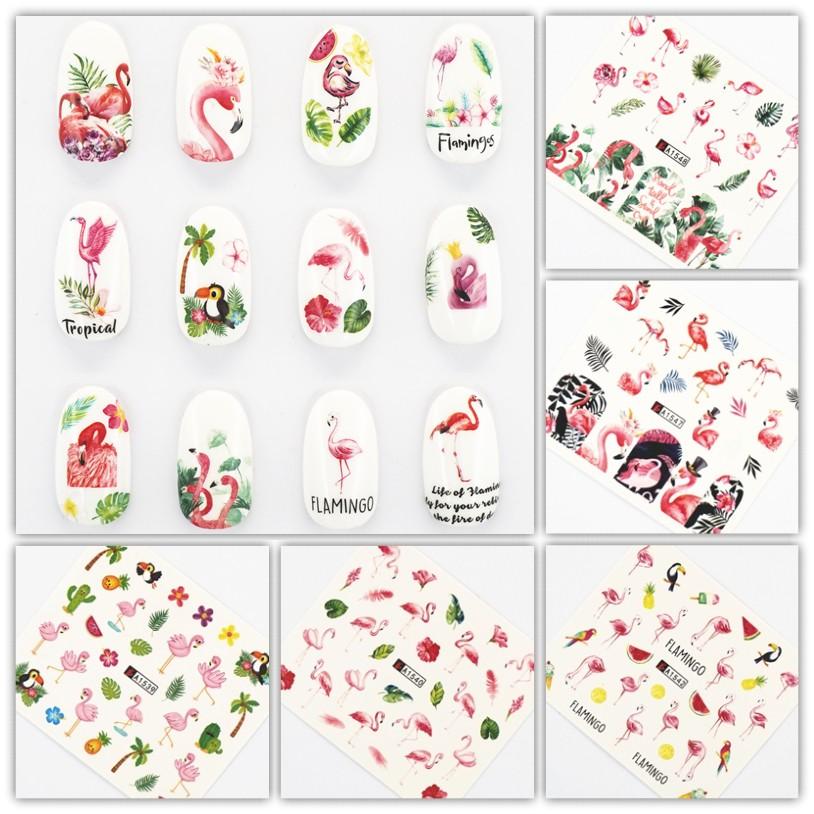 Sticker nước 12 set - hồng hạc