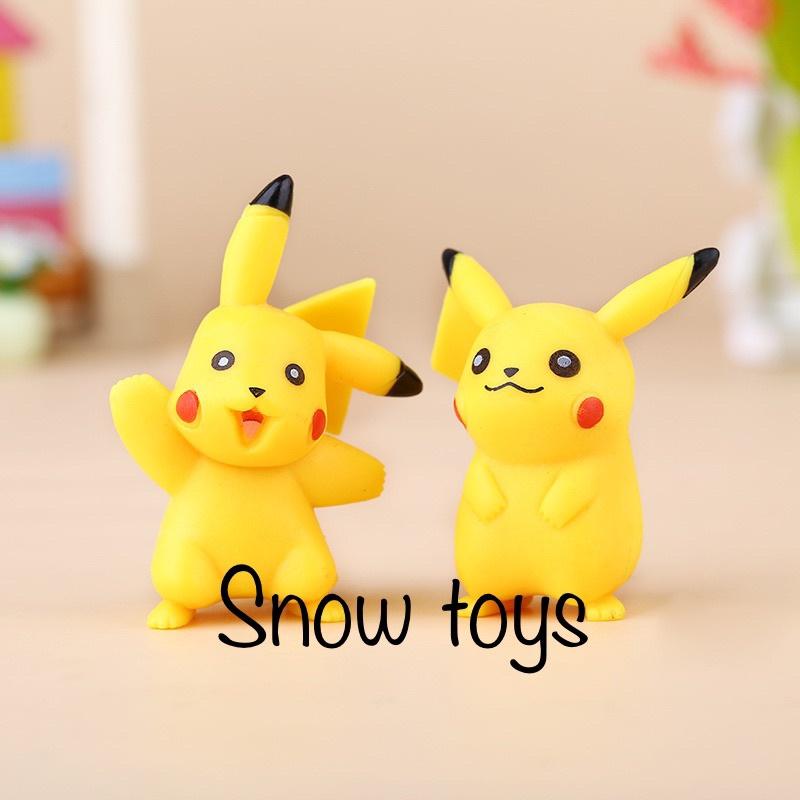 Mô hình Pikachu - Trọn bộ 6 mô hình Pikachu nguyên bản cực dễ thương - Cao khoảng 3.5 ~ 4.5cm