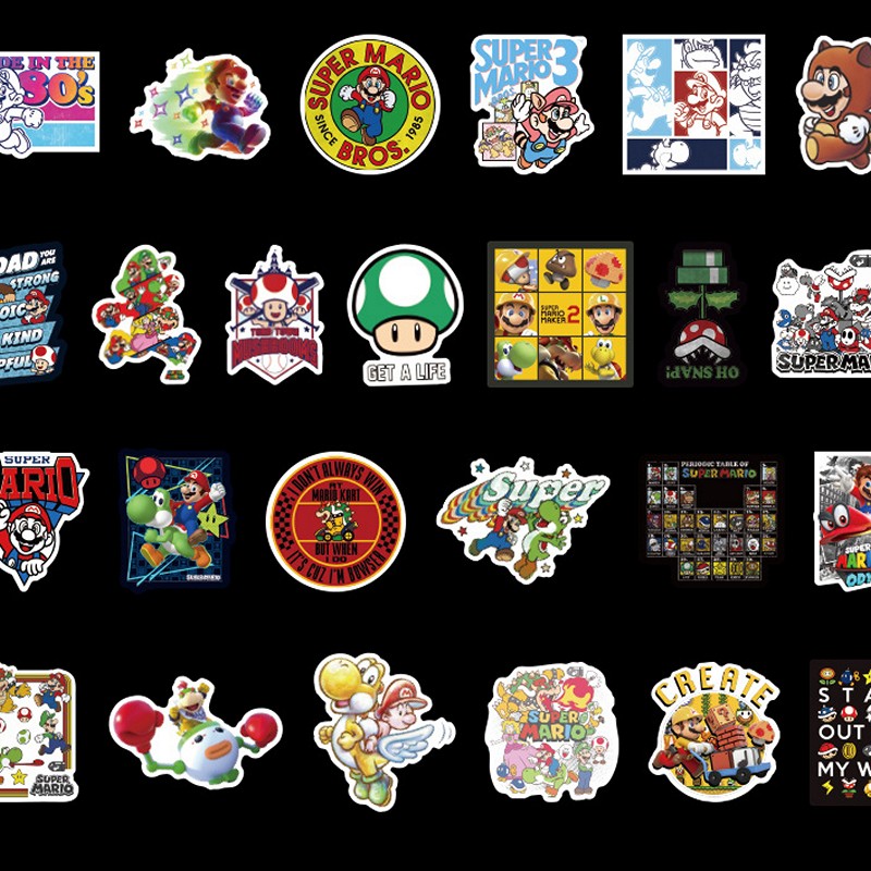 Sticker 50 miếng hình dán mario setB