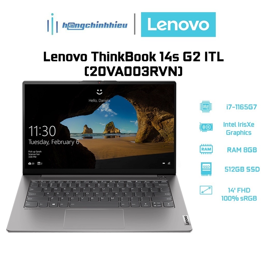 Laptop Lenovo ThinkBook 14s G2 ITL 20VA003RVN (i7-1165G7 | 8GB | 512GB | Intel Iris Xe Graphics | 14' FHD 100% sRGB) Hàng chính hãng