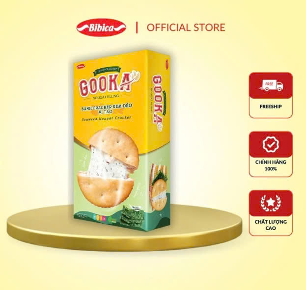 Bánh Gooka Cracker Nougat Filling Vị Tảo Bibica