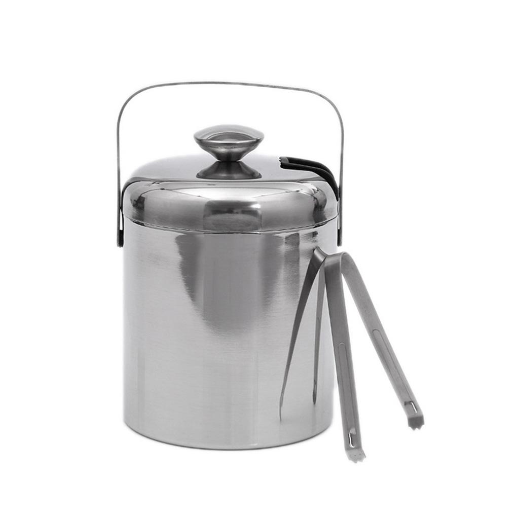 Stainless Steel Cooler Wine Beer Cool Ice Bucket With Tongs Champagne Party