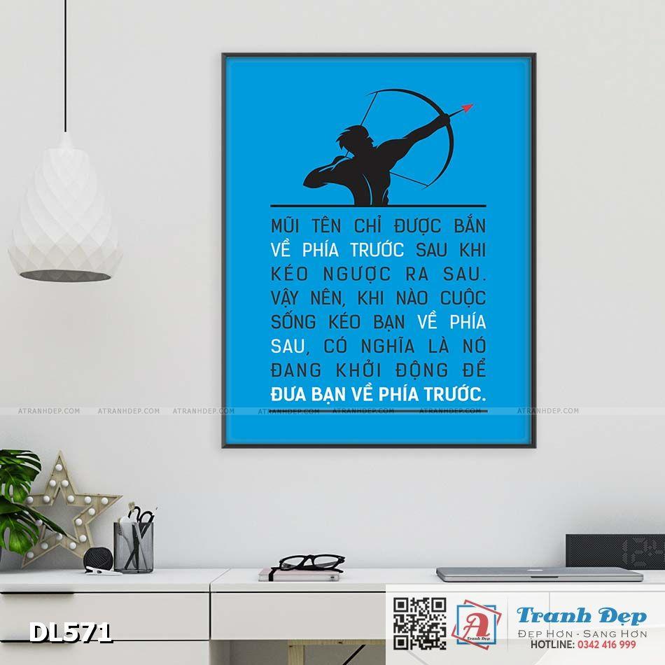 Tranh động lực trang trí phòng làm việc - Mũi tên chỉ được bắn về phía trước - DL571