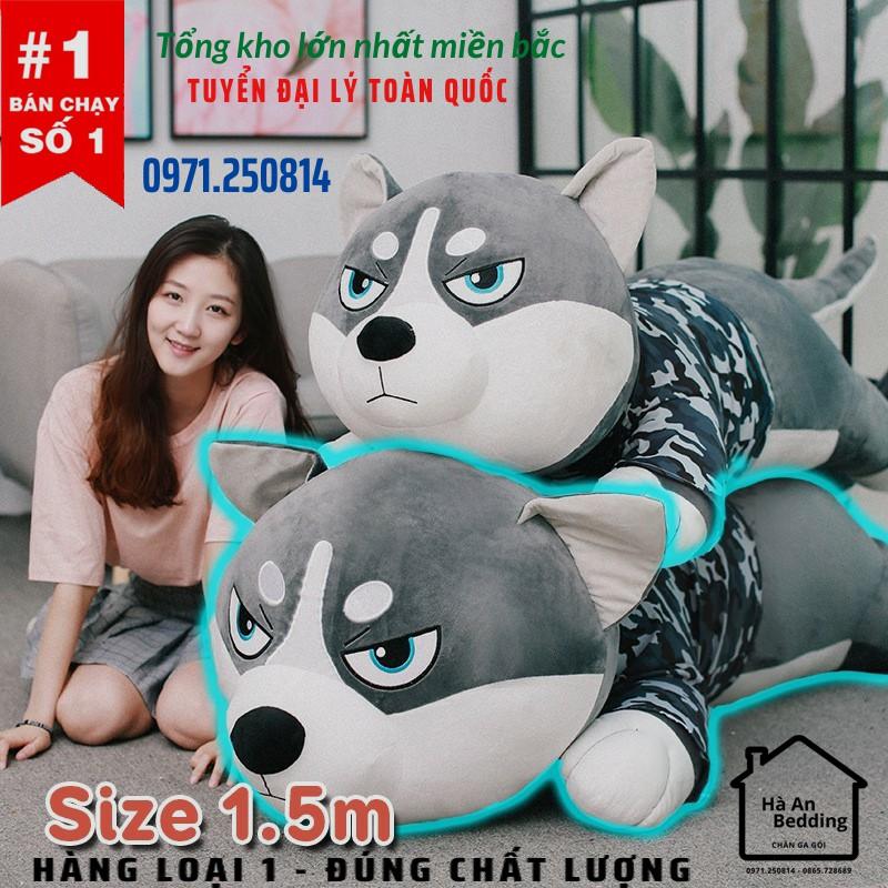 (Hàng Loại 1) Chó Husky Bông Siêu To Khổng Lồ - Gấu Bông Husky