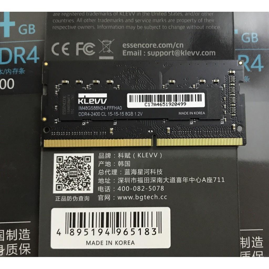 Ram Laptop Klevv DDR4 8GB Bus 2400GHz 1.2V Sodimm PC4-2400 2666 2133MHz Dùng Cho Máy Tính Xách Tay