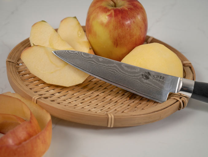 Dao gọt Chef Studio - Damascus Basic cao cấp độ dài 13cm, sản xuất theo công nghệ Nhật Bản, chuyên dùng gọt hoa quả