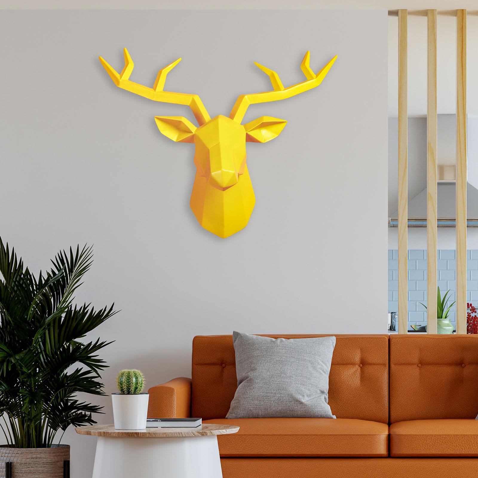 2x Resin Deer Head Sculpture Wall Mount Animal Statue Figurines Decoration