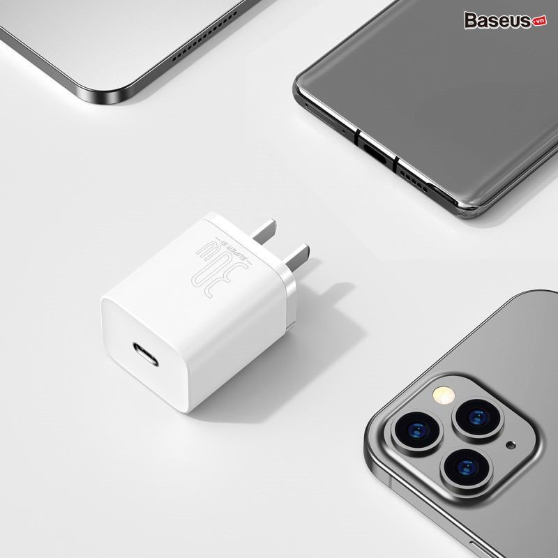 Củ sạc nhanh Baseus Super Si Quick Charger 30W dùng cho iPhone/ Samsung/ OPPO ( Type C, PD/ QC3.0 ) - Hàng chính hãng