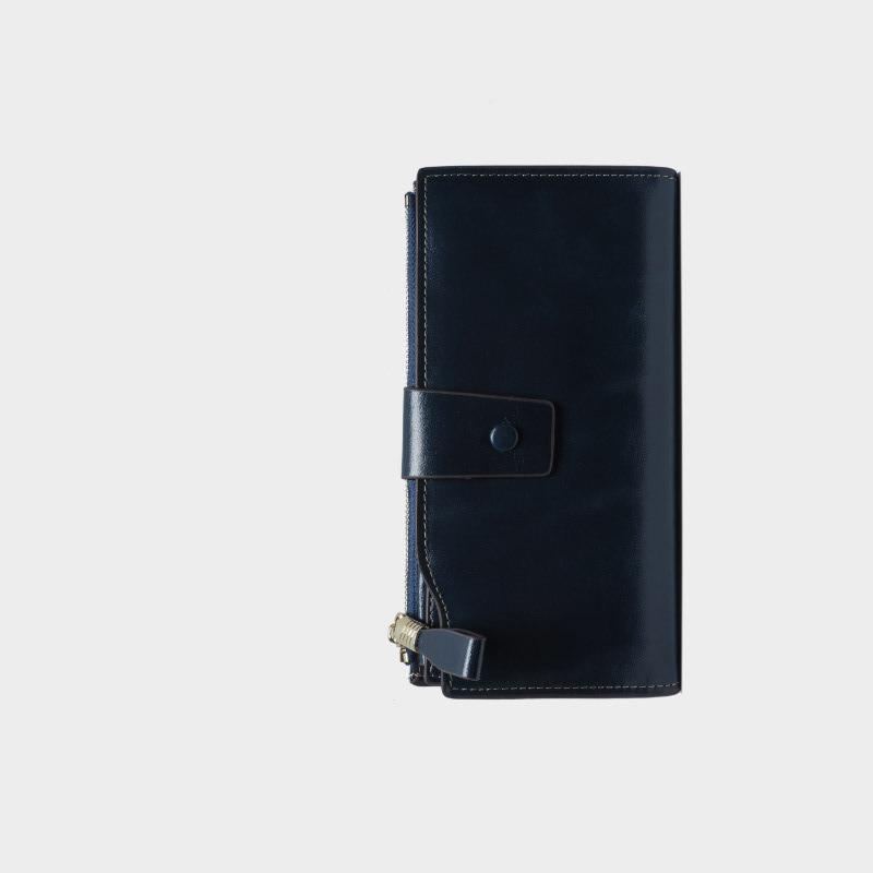 Phong cách mới nhất bán chạy ví mới da sáp dầu Clutch túi đựng tiền xu nữ đựng thẻ hóa đơn lớn kẹp ví dài