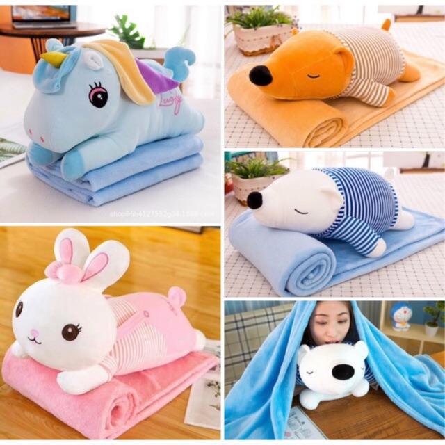 Bộ chăn gối văn phòng đa năng hình thú ngộ nghĩnh