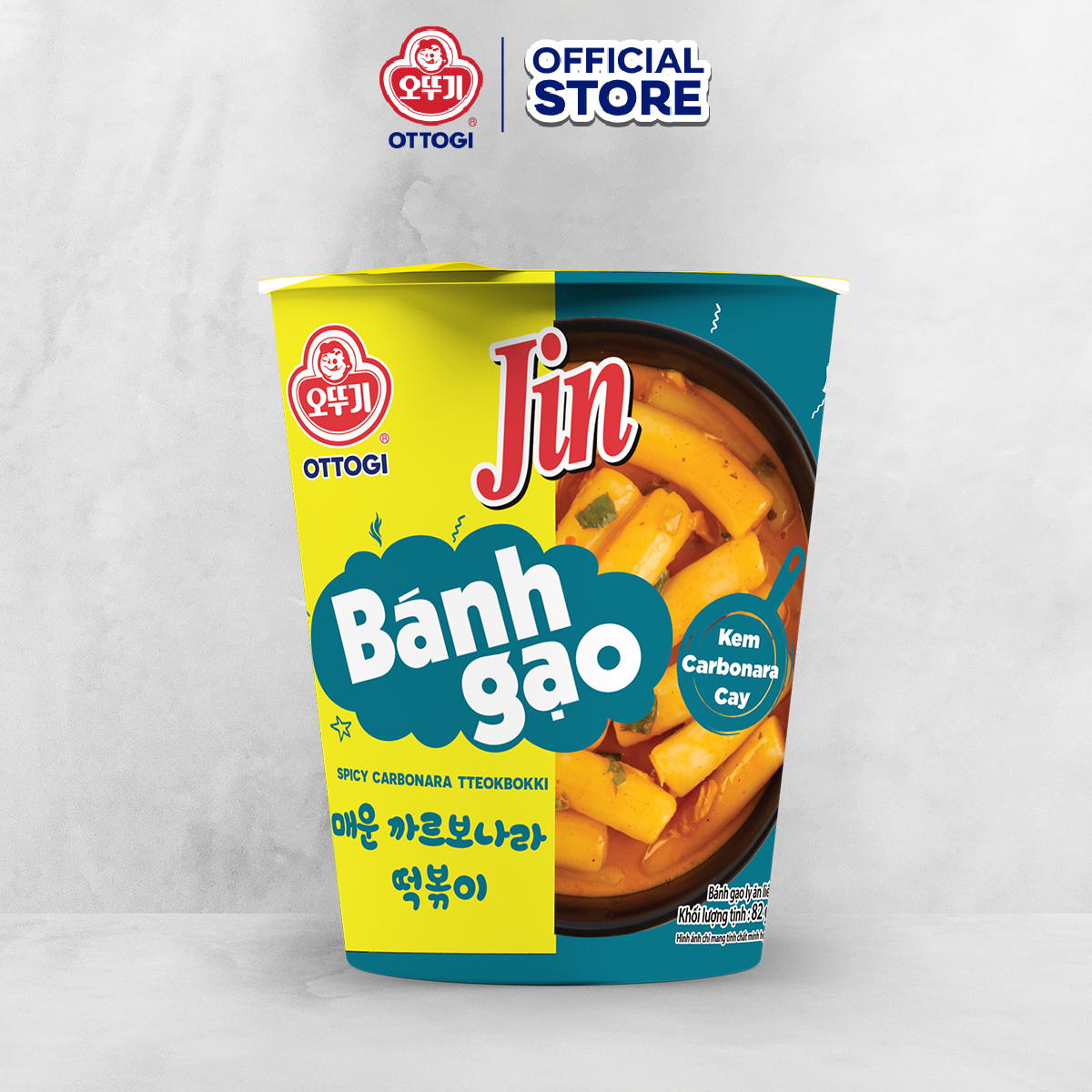 Bánh gạo Jin kem Carbonara Cay Ottogi ly 82g