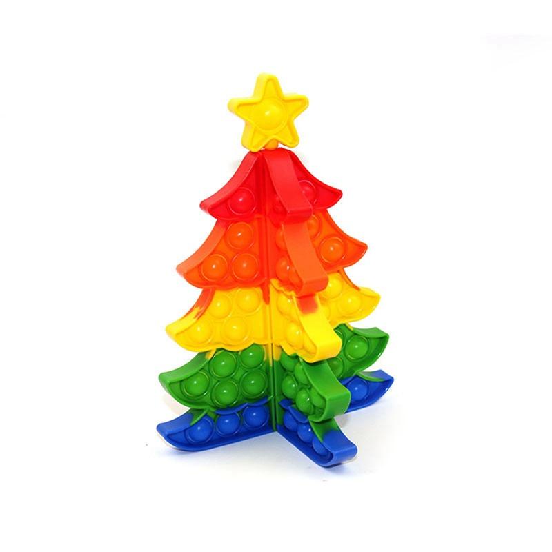 Tmdbyx Đồ chơi giảm căng thẳng hình cây thông giáng sinh 3D bằng silicone