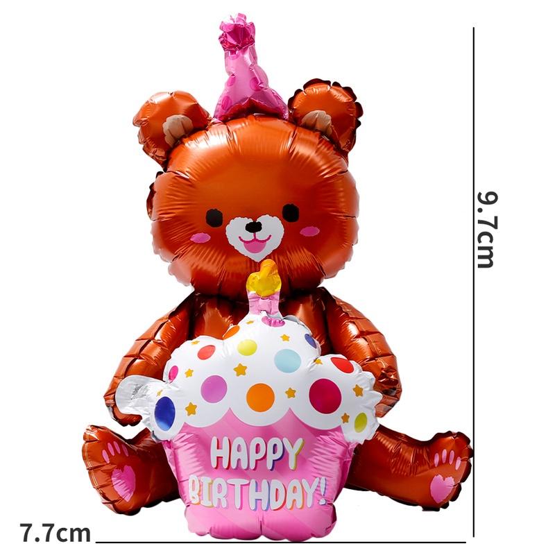 Bong Bóng Nhôm Hình Gấu Hoạt Hình 4D Dễ Thương Trang Trí Tiệc Sinh Nhật/Tiệc Cưới