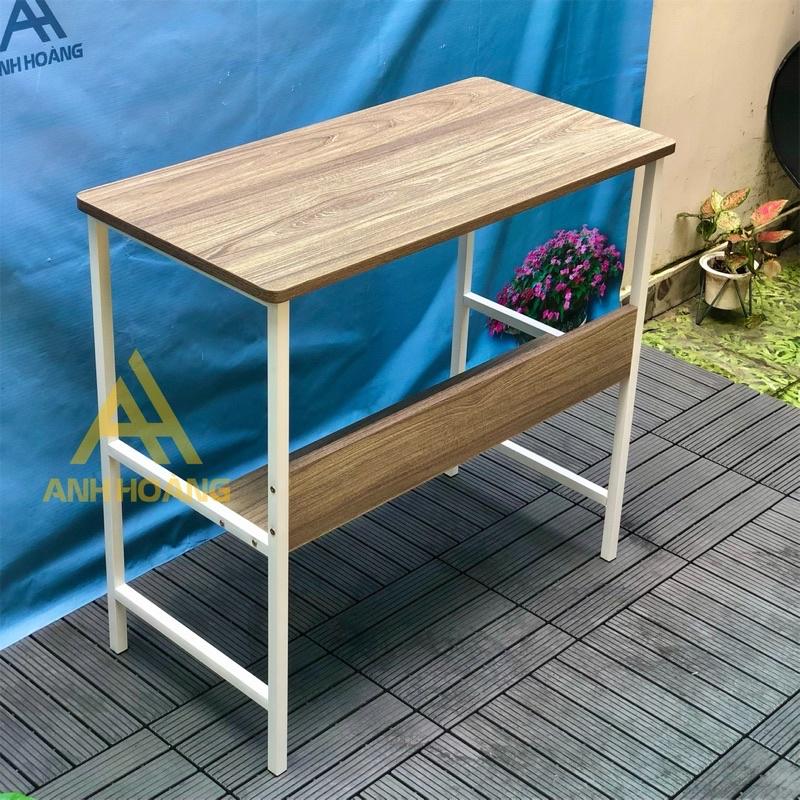 BÀN HỌC KÈM KỆ LỬNG , MẶT BO 4 GÓC (Full phụ kiện lắp) - Sồi 80x40 cao 75cm