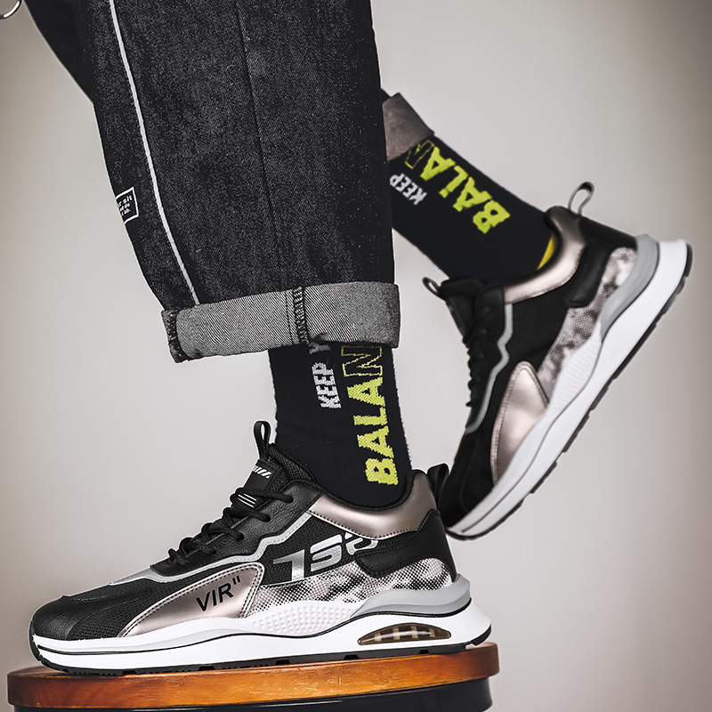 Giày Thể Thao Nam GEMI - Giày Sneaker Màu Kaki - Xám - Đen, Giày Nam Đẹp, Phong Cách Trẻ Trung Năng Động - G5040
