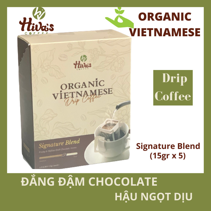 Cà Phê Phin Giấy Organic Vietnamese 2x - Hàng Chính Hãng - Hương vị đậm đà, hậu ngọt, full body, thơm nồng nàn vị nguyên bản