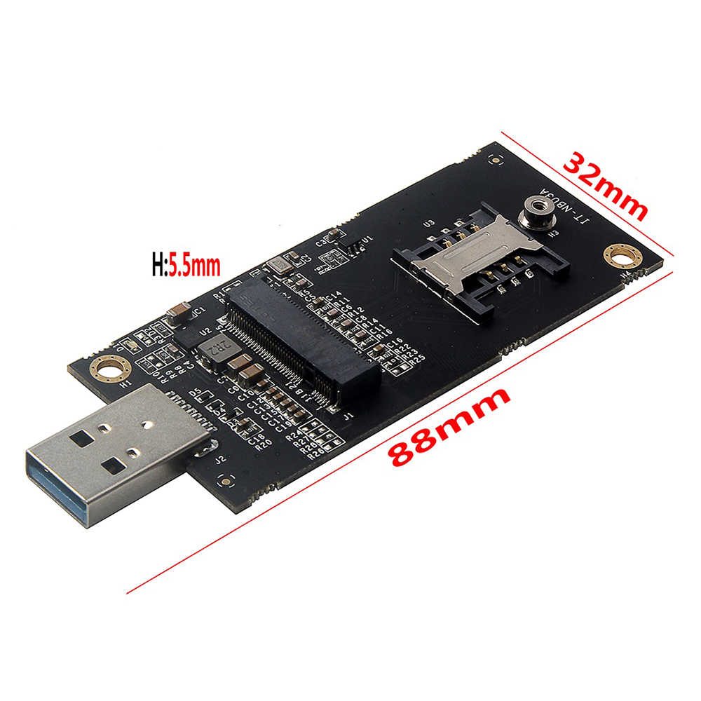 Thẻ chuyển đổi M.2 NGFF sang USB3.0 KEY B sang USB3.0 Bảng phát triển mô-đun với Khe cắm thẻ SIM cho PC