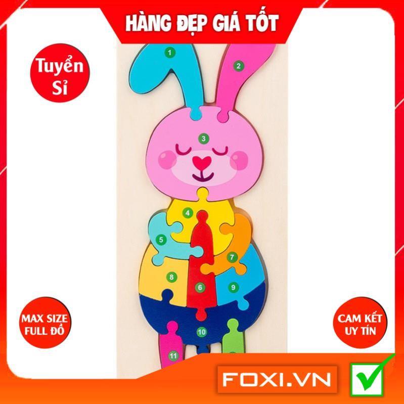 Miếng lắp ghép theo số thành hình các con vật Foxi-gần gũi-dễ thương-nhiều màu sắc-món đồ chơi lý thú dành cho các bé