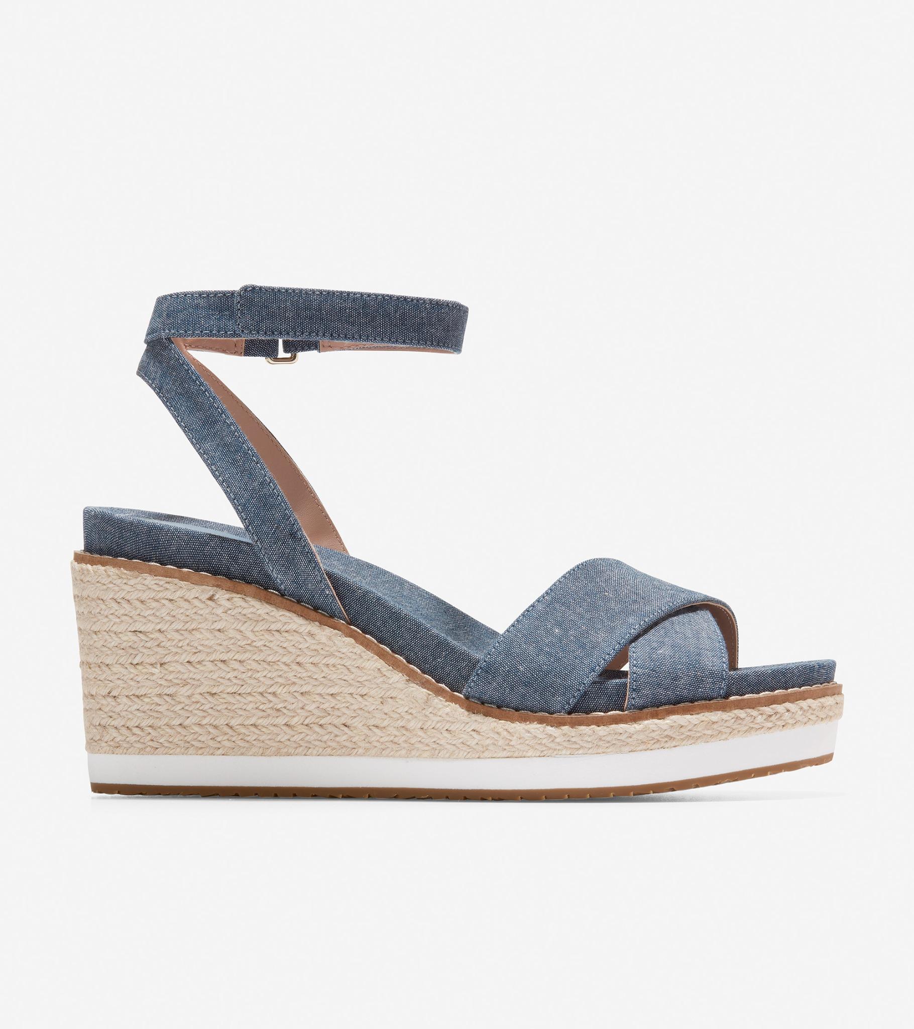 GIÀY ĐẾ XUỒNG COLE HAAN NỮ CLOUDFEEL ESPADRILLE WEDGE SANDAL 75