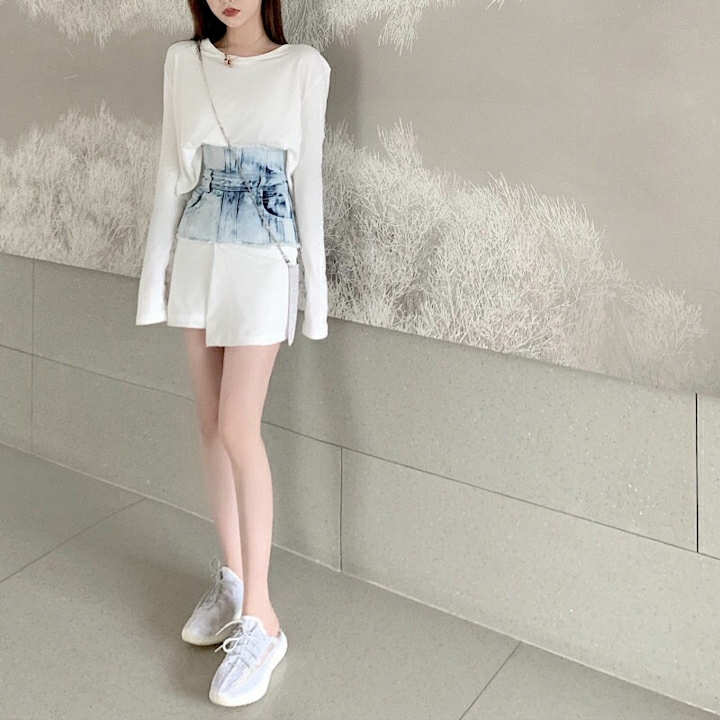 Chân váy jeans lưng cao phối Mã: VN945