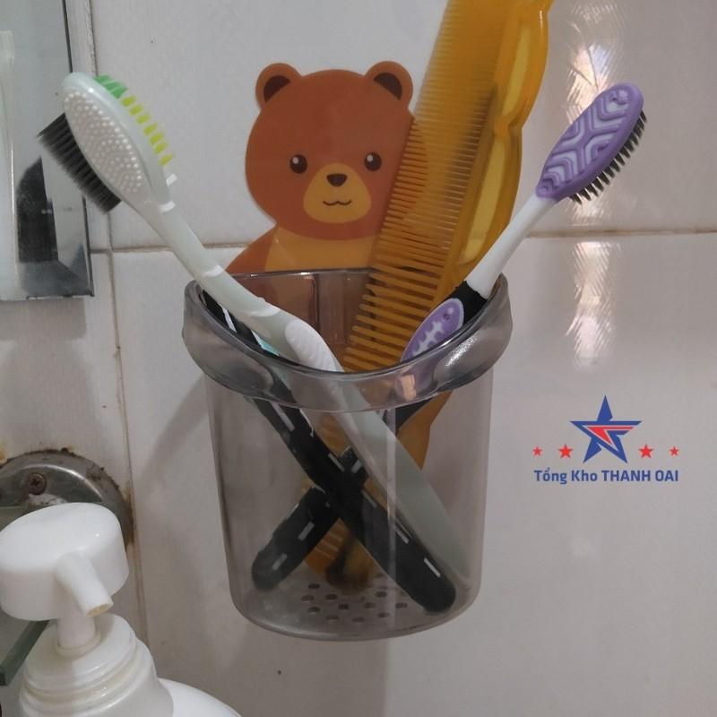 Cốc Gấu Dán Tường Để Bàn Chải Đánh Răng Hình Gấu Có Lỗ Thoát Nước Tiện Lợi Tổng Kho Thanh Oai