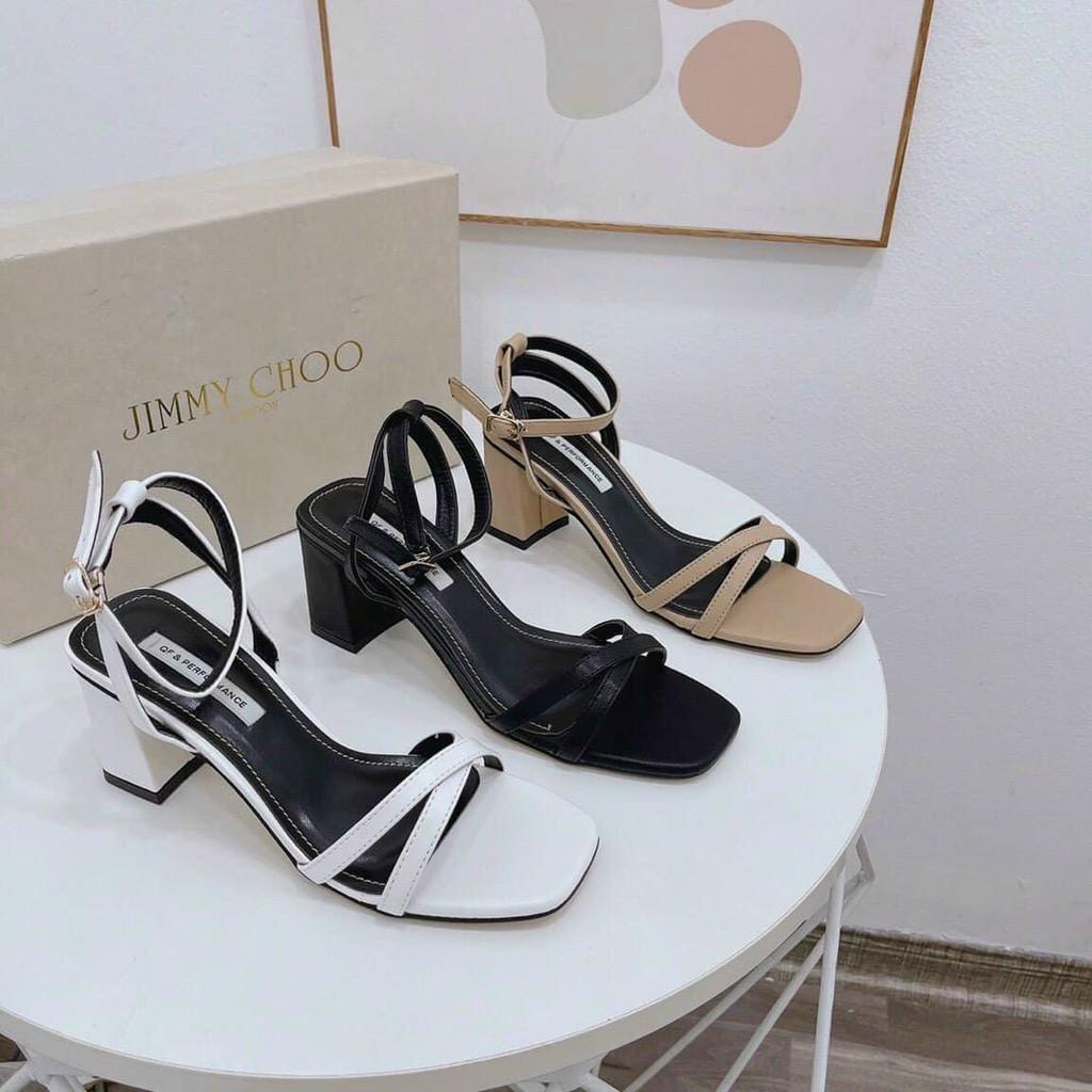 SANDAL DÂY CHÉO MẢNH GÓT TRỤ VUÔNG - 7P