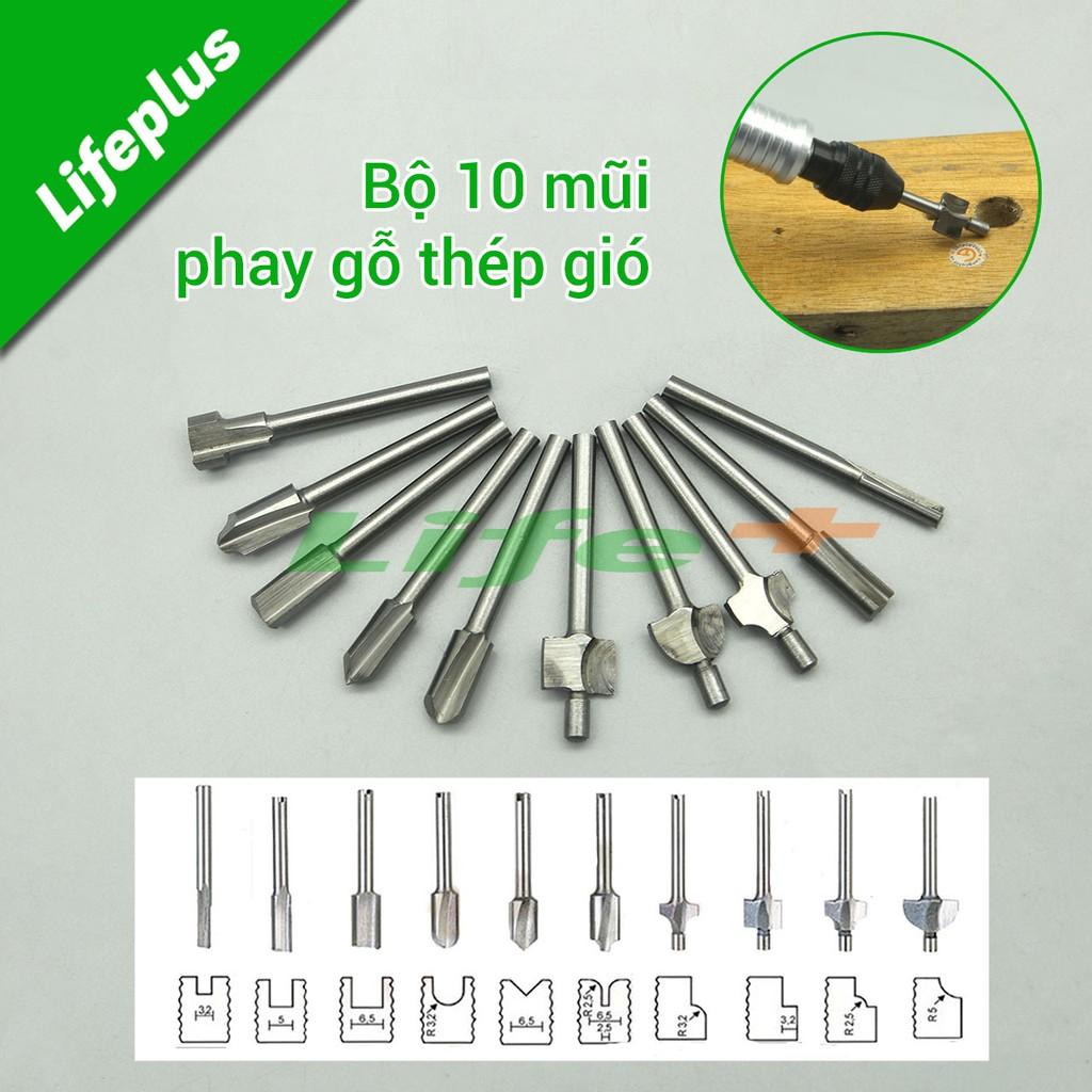 Bộ 10 mũi phay gỗ đa năng