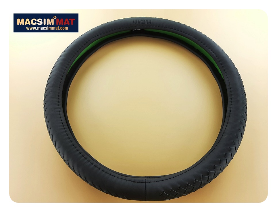 Bọc vô lăng cao cấp chất liệu da thật - Khâu tay 100% size M - nhãn hiệu Macsim mã L15T