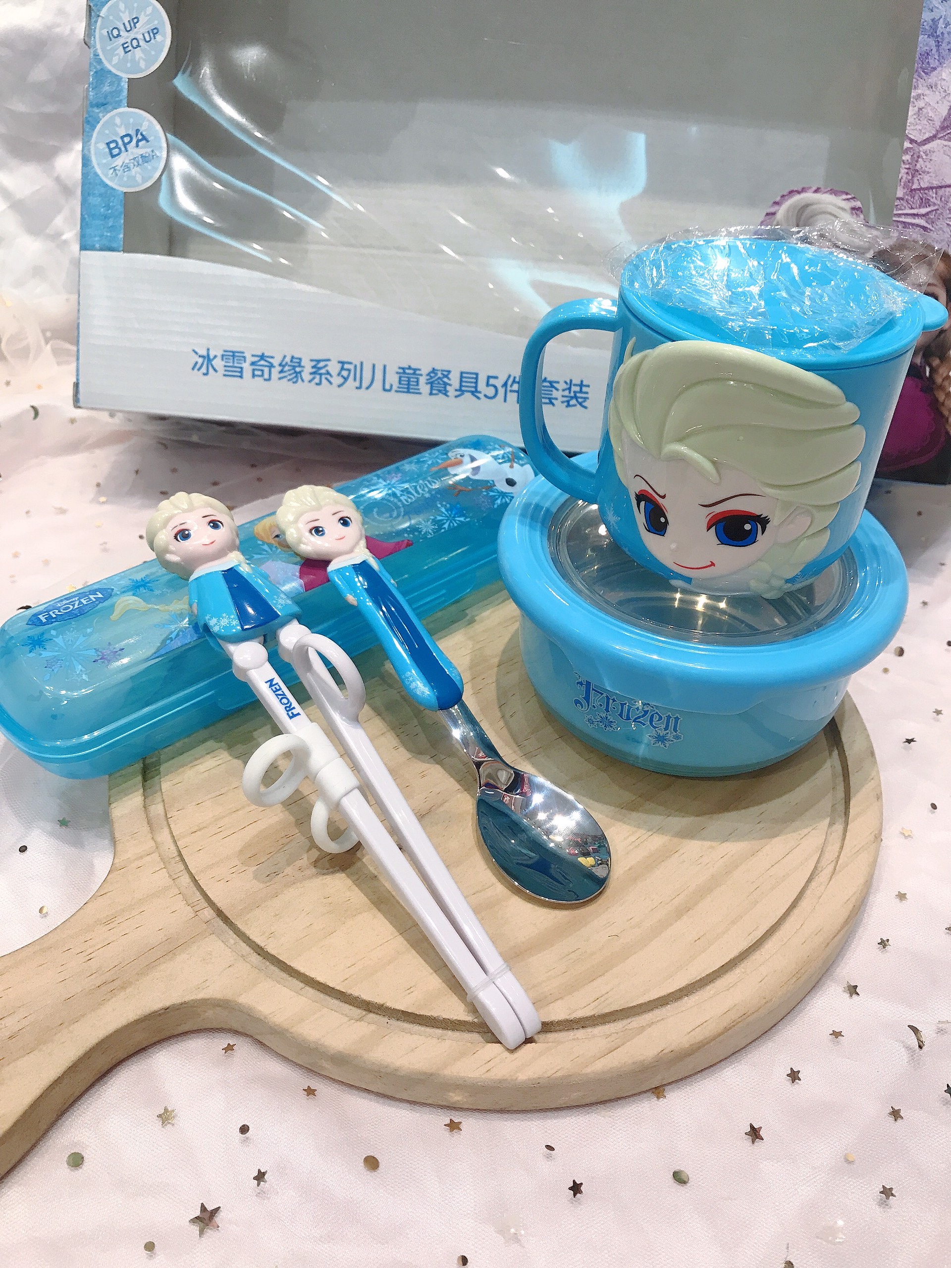 Set ăn uống 5 món hình công chúa Elsa  3D siêu xinh