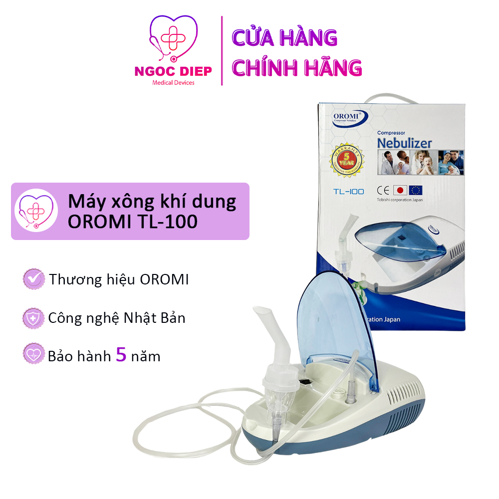 Máy hút dịch, máy xông khí dung OROMI TL-100 - Máy xông mũi họng cho trẻ em, người lớn - Hàng chính hãng