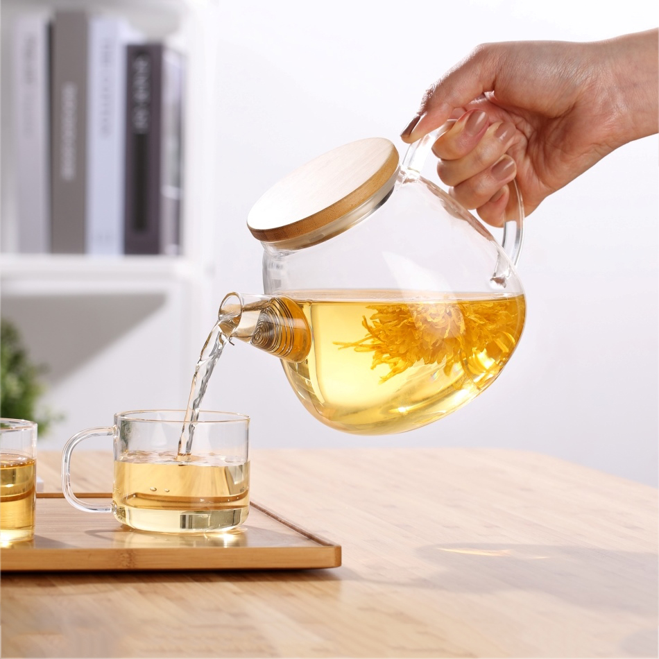Bình lọc trà thủy tinh chịu nhiệt 900mL S099