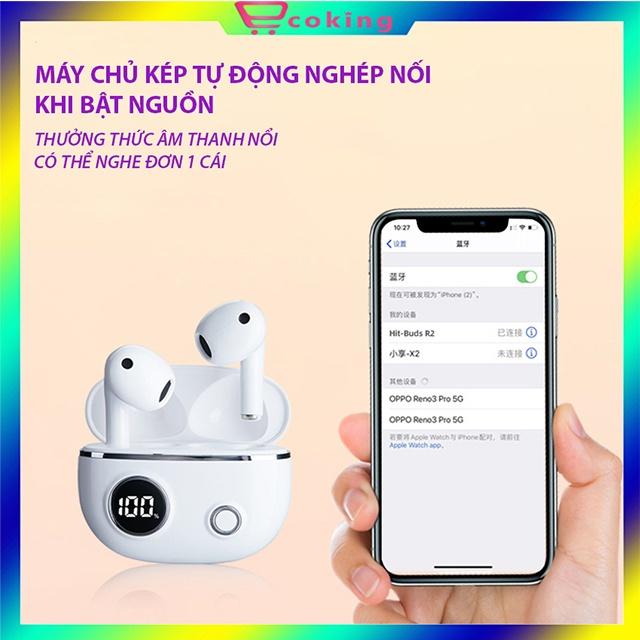 Tai Nghe Không Dây nhét tai Bluetooth APRO 8 ECOKING{TẶNG KÈM TAI NGHE DÂY}âm thanh vòm HIFI có micro trò chuyện cảm ứng