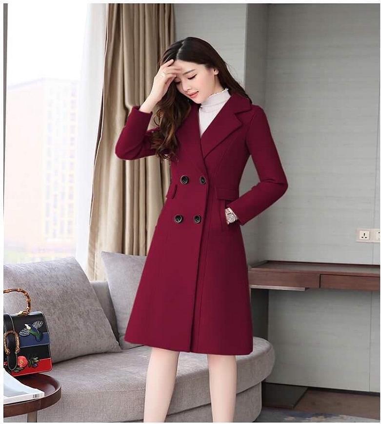 ÁO KHOÁC DẠ CỔ VEST DÁNG DÀI 4 NÚT MSP027