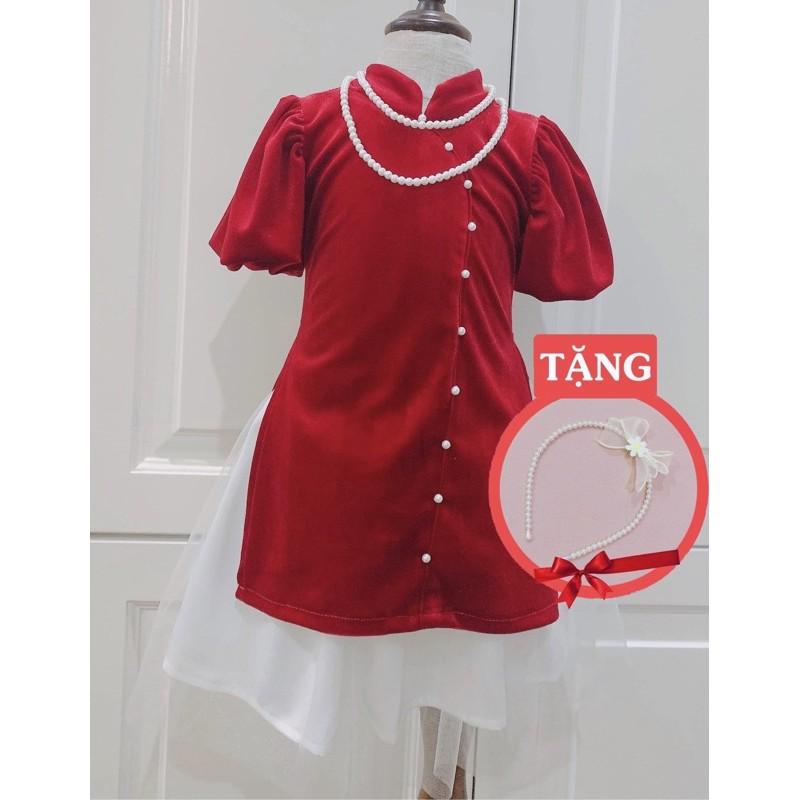 Áo dài cách tân bé gaiTẶNG KÈM BỜM NGỌC+ VÒNG NGỌC Ở CỔ Thời Trang Trẻ Em Hàng Thiết Kế Cao Cấp VNXK