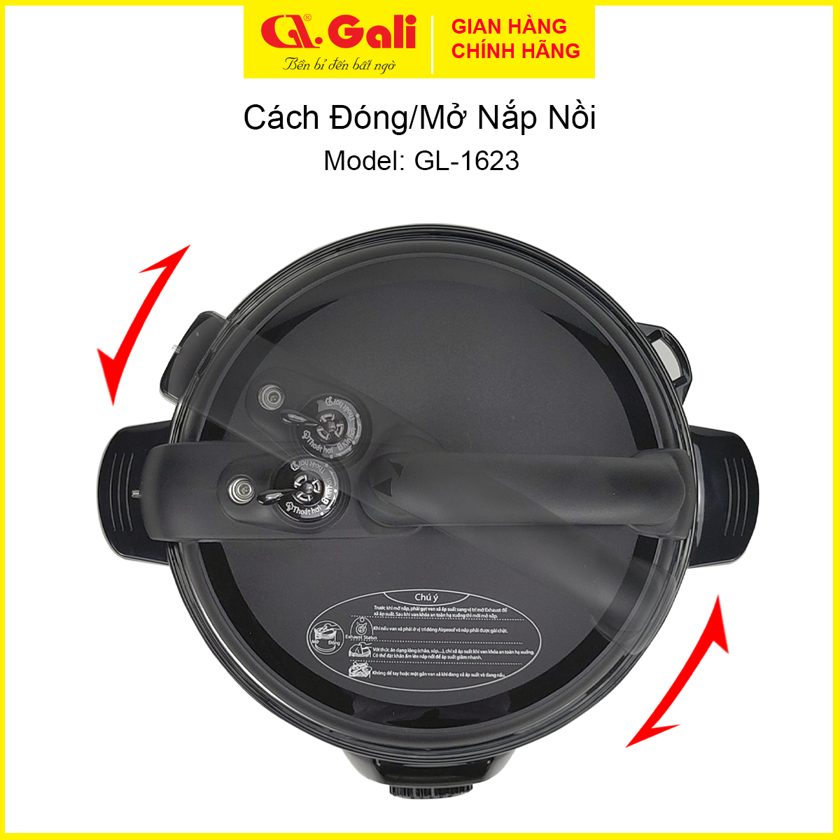 Nồi áp suất Gali GL-1626, dung tích 17lít, sử dụng hoàn hảo cho các nhà hàng, quán ăn, trường học, hàng chính hãng 100%, bảo hành 24 tháng.