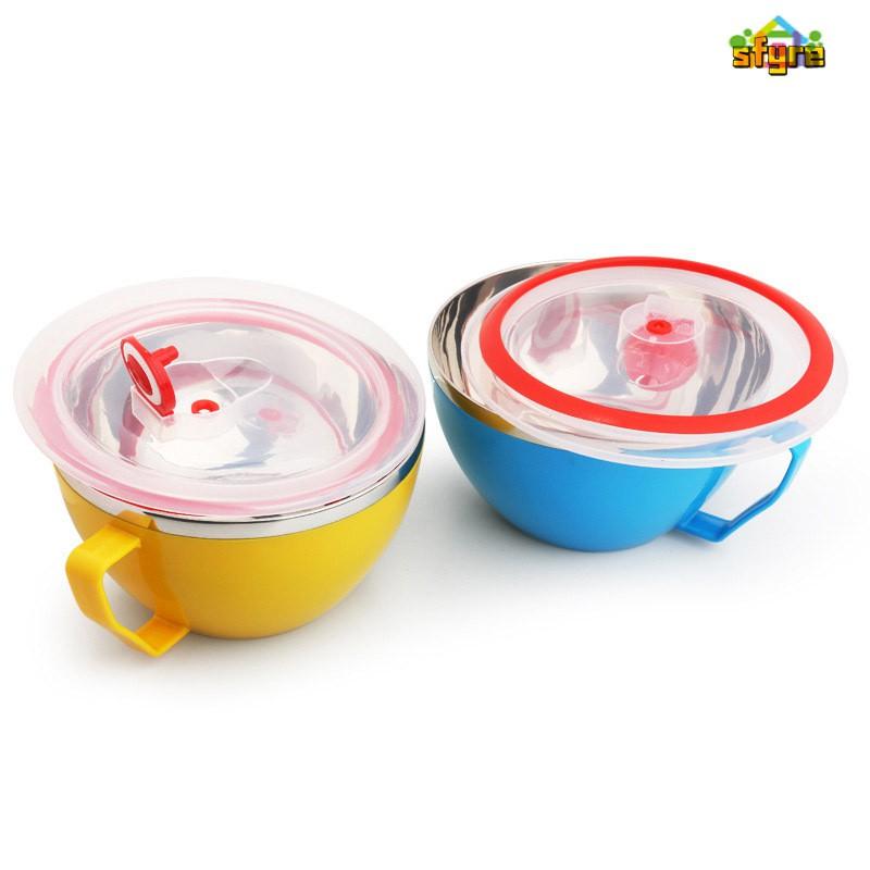 Tô Đựng Mì Bằng Thép Không Gỉ Có Tay Cầm Chống Tràn 600ml
