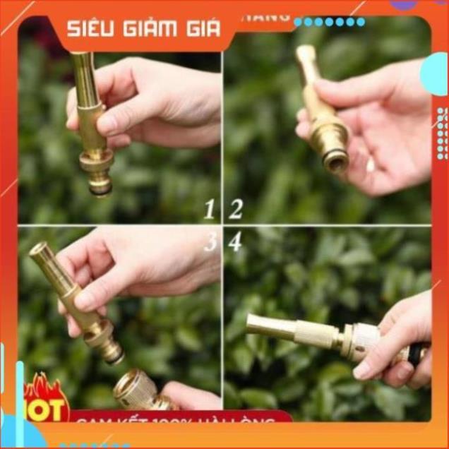 Bộ dây vòi xịt nước rửa xe, tưới cây . tăng áp 3 lần,loại 7m,10m 206587 cút sập,nối nhựa vàng+ tặng túi đựng bút