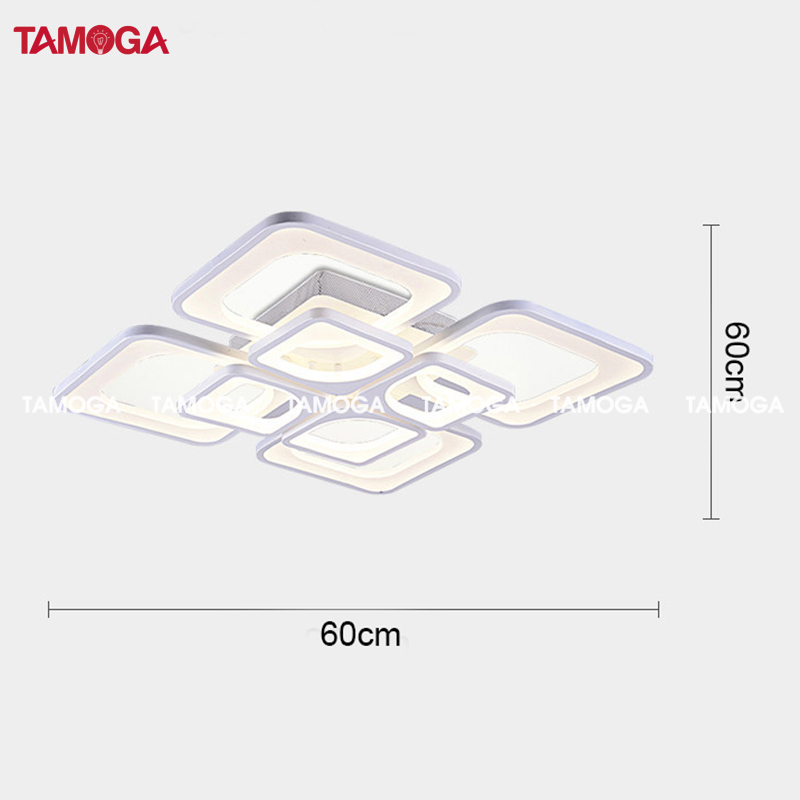 Đèn ốp trần phòng khách 8 cánh vuông TAMOGA KITIS 101 + Tặng kèm khiển