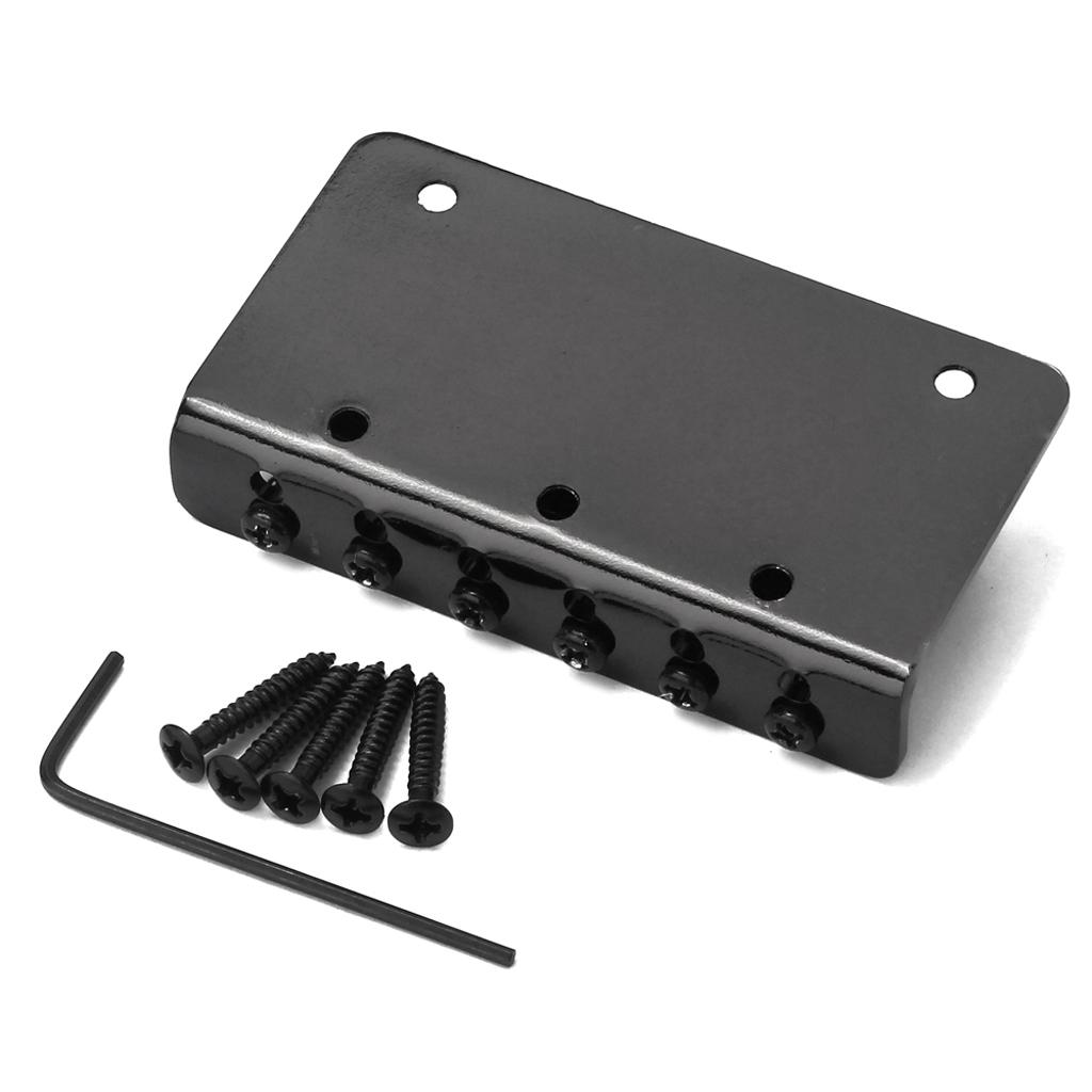 Baoblade Kim Loại Đàn Guitar Đuôi Cứng Cố Định Cầu Yên Ngựa cho 6 Dây Đàn Guitar Điện Đen