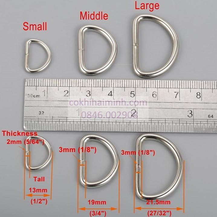 Khoen chữ D khoen túi phụ kiện túi (10 chiếc)