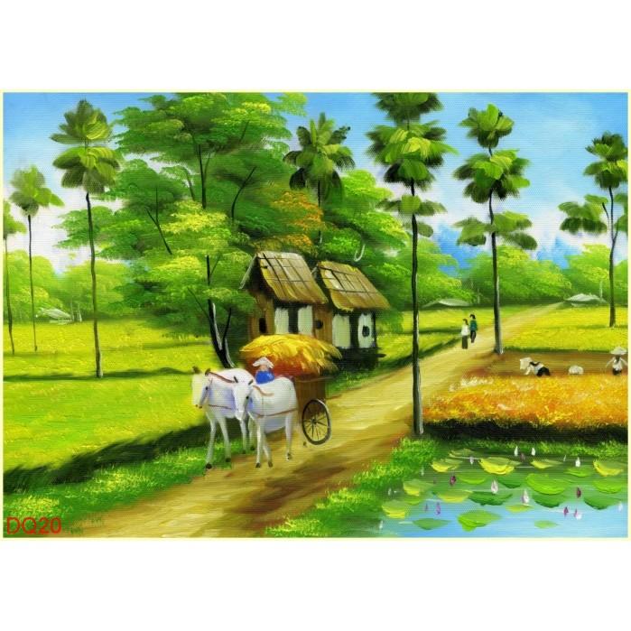 TRANH DÁN TƯỜNG 3D ĐỒNG QUÊ NHIỀU MẪU,TRANH LÀNG QUÊ DÁN TƯỜNG