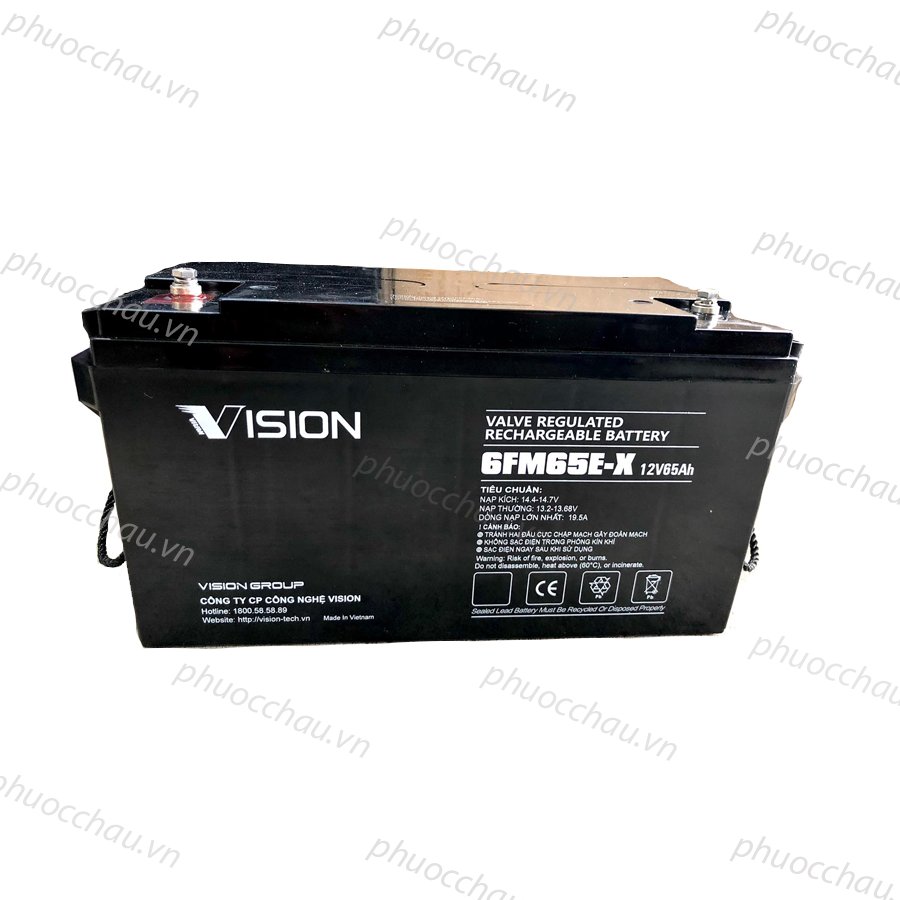 Ắc quy bộ lưu điện, ắc quy Vision 6FM65E-X (12V-65AH), ắc quy viễn thông