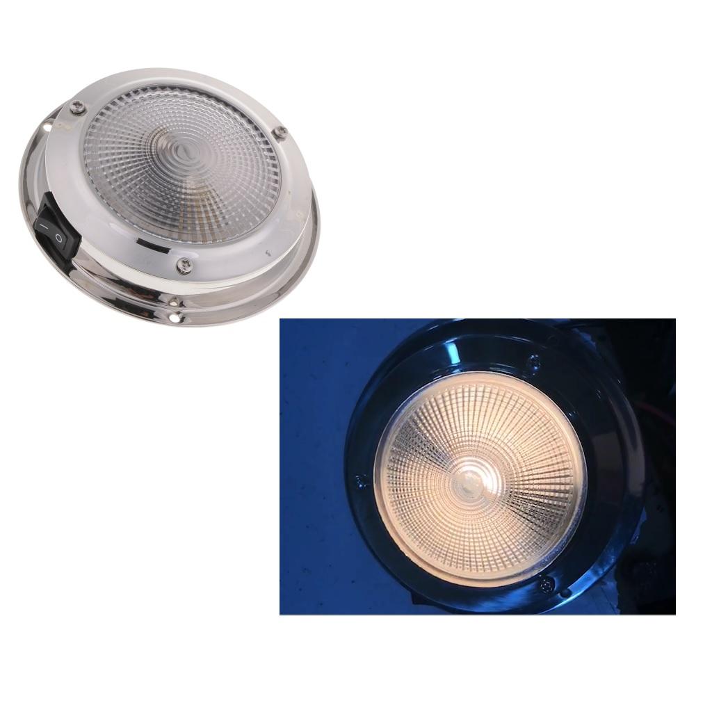 12V   Interior Dome Light Lamp With Rocker Swith For Car Truck Boat RV