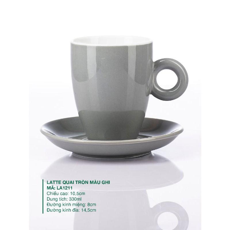 Set cốc ly sứ Latte Cà phê 330ml H10,5 × M8 - Đa dạng màu - Gốm sứ Bát tràng