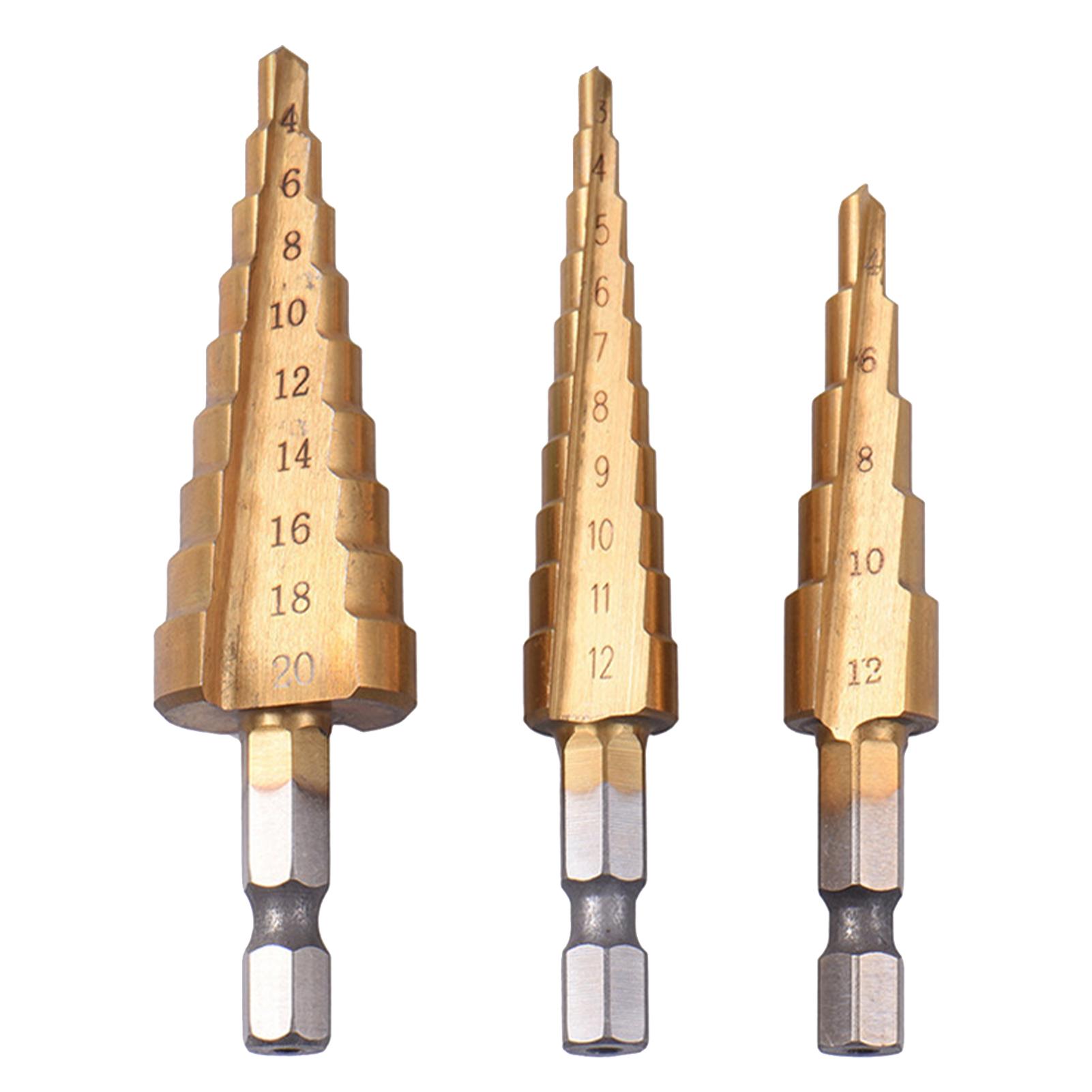 Bộ 3 mũi khoan titinium cao cấp, chống mài mòn,Thiết kế mở kiểu 118X giúp giảm độ trượt