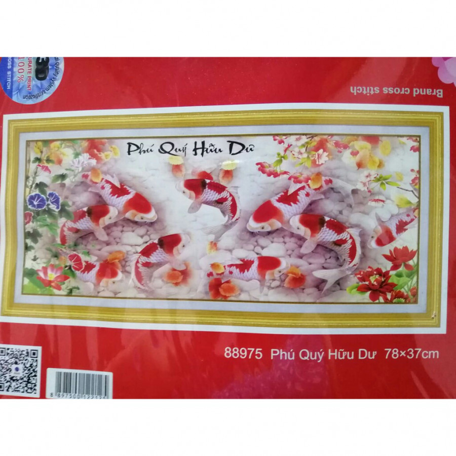 Tranh thêu Phú quý hữu dư 88957 kích thước :78×37cm